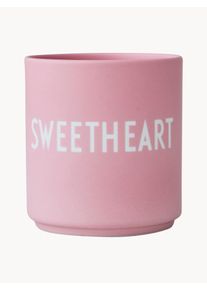 Design Letters Designový pohárek s nápisem Favourite SWEETHEART Pudrová Kostní porcelán Ø 8 cm, V 9 cm, 250 ml