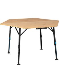 DEFA BLS Falttisch Campingtisch 6-eckig 120x104x70cm Bambus