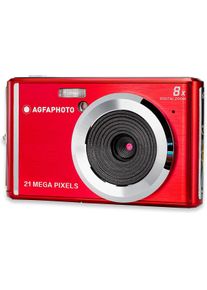 Agfaphoto DC5200 digitale Kompaktkamera 21MP 8x Zoom 2,4" LCD Display rot silber