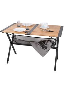 Camp4 Mendoza Bambus-Rolltisch Campingtisch Garten Ablagenetz Minicamper Van 110x70x71cm