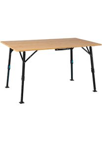 DEFA Campingtisch Klapptisch Outdoor-Tisch Bambus verstellbar 120x72x70cm