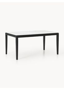 Jídelní stůl s deskou v mramorovém vzhledu Jackson, v různých velikostech, černý Černá Dřevo, Masivní dřevo Š 160 cm, H 90 cm | Westwing Collection