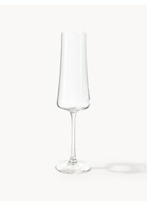 Sada křišťálových sklenic na sekt Gwenda, 6 ks Transparentní Sklo Ø 6 cm, V 26 cm, 210 ml | Westwing Collection
