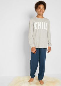 Pyžamo s měkkou organickou bavlnou (2d&iacute;ln&aacute; souprava) | &Scaron;ed&aacute; | Vel. 176/182 | bonprix