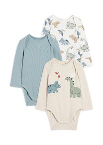 C&Amp;A Multipack 3 ks-motivy dinosaurů-body pro miminka, Šedé, Größe: 62