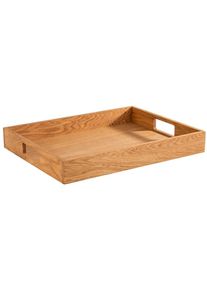 APS Serviertablett mit Griffen, Eichenholz, 45x36x6cm