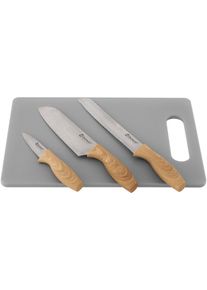 Outwell Caldas Messerset mit Schneidebrett, 4-teilig, grau