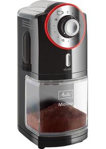 Melitta Molino Kaffeemühle, 100 W, 2-14 Tassen, schwarz/rot