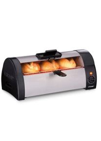 Cloer 3080 Brötchenbäcker Minibackofen, 220-240 W, Kontrolllampe, herausnehmbarer Backrost, Krümelschublade, Edelstahl