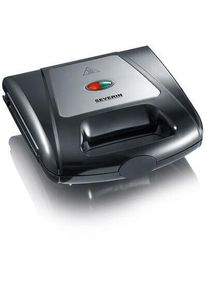 Severin SA 2968 Sandwich-Toaster, 1000W, Antihaftbeschichtung, Betriebskontrollleuchte, Edelstahl gebürstet/schwarz