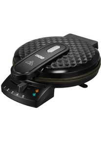 Unold Elektro Unold 48235 Diamant Waffelautomat, 1200W, Teigauffangrinne, Überhitzungsschutz, schwarz/Edelstahl