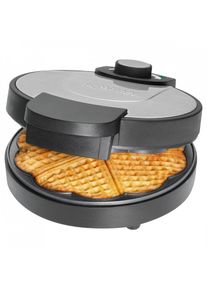 Bomann WA 1365 CB Waffeleisen, 1000W, antihaftbeschichtet, stufenlos regulierbar, 2 Kontrollleuchten für Netz und Heizung, Edelstahl/schwarz