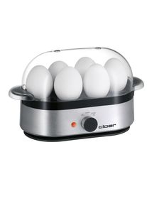 Cloer 6099 Eierkocher, 400 W, 6 Eier, Antihaftbeschichtung, Edelstahl/schwarz