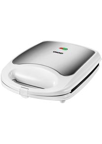 Unold Elektro Unold 48480 Quadro Sandwich-Toaster, 1100W, Kontrollleuchte, Kabelaufbewahrung, weiß/Edelstahl