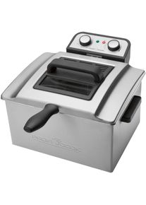 ProfiCook PC-FR 1038 Doppel-Fritteuse, 5 L, 3000 W, 30-Minuten-Timer, stufenlos, 2 Kontrollleuchten, inox (501038)