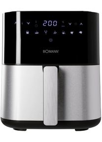 Bomann FR 6069 H CB Heißluft-Fritteuse, 8 Automatikprogramme, 5 L Inhalt, LED-Display mit Sensor Touch-Bedienung, schwarz/Edelstahl (660691)