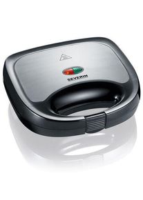 Severin SA 2969 Sandwich-Toaster, 600W, Antihaftbeschichtung, Temperaturregler, Edelstahl gebürstet/schwarz