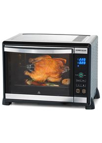 Rommelsbacher BGE1580/E Minibackofen, 30 l, 1580 W, Drehspieß, Umluft, Schongaren, edelstahl