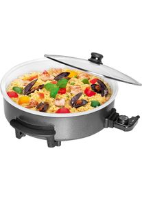 Clatronic PP 3570 C Partypfanne XXL Keramikbeschichtung, ø 42 cm, Glasdeckel, schwarz