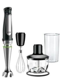 Braun Multiquick 7 MQ7035X Stabmixer, 1000W, stufenlose Geschwindigkeitsregelung, Easy SmartSpeed-Taste, SPLASHControl, Premium Black/Gebürsteter Edel
