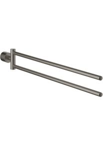 Grohe Atrio Handtuchhalter, 2-armig, schwenkbar, hard graphite gebürstet (40308AL3)