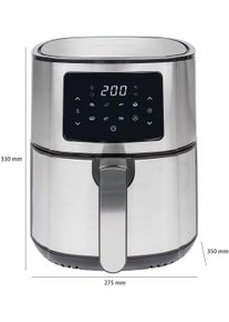 ProfiCook PC-FR 1239 H Heißluft-Fritteuse, XXL, 5,5 L, Cool Touch-Griff, schwarz/edelstahl