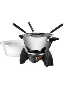 Unold Elektro Unold 48615 Fondue-Set, 500 W, stufenlos einstellbarer Temperaturregler, Edelstahl/schwarz