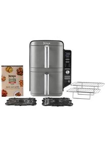Ninja SL400 Heißluftfriteuse Douvle Stack XL, 2470 W, 2 Ebenen, 6 Garfunktionen, 9,5 L (2 x 4,75 pro Fach)