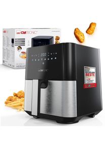 Clatronic FR 3782 H Heißluft-Fritteuse, 1450 W, 8 Automatikprogramme, schwarz/Edelstahl (263980)