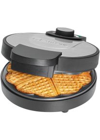 Clatronic WA 3492 Waffeleisen, 1000W, Ø 18cm Backfläche, Antihaftbeschichtung, schwarz-edelstahl (261681)