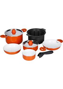 Brunner Mandarina 9+1 Kochtopfset Pfanne Topf Sieb Antihaftbeschichtung Camping Outdoor orange