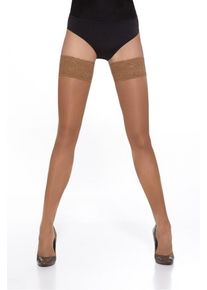 Tmavě tělov&eacute; samodrž&iacute;c&iacute; punčochy Vivien 40DEN