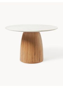 Kulatý jídelní stůl s mramorovou deskou Nelly Dřevo, Masivní dřevo, Mramor Ø 115 cm | Westwing Collection