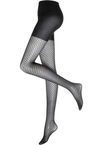 Punčochov&eacute; kalhoty s punt&iacute;ky (30 DEN) | Čern&aacute; | Vel. 44/46 (L) | bonprix