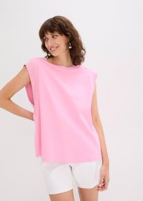 Top s žebrovanou vsadkou na rukávu | Růžová | Vel. 36/38 (S) | bonprix