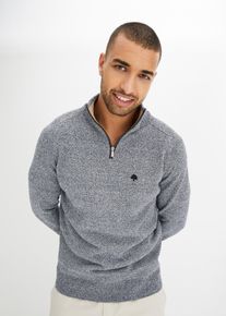 Svetr s límcem na zip s recyklovanou bavlnou | Modrá | Vel. 64/66 (3XL) | bonprix