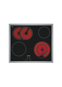 Siemens ET645HN17E autarkes Elektro-Kochfeld 60cm breit Glaskeramik Sensor-Tasten Edelstahl-Rahmen