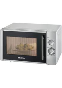 Severin MW 7772 Stand-Mikrowelle 38 Liter 51cm breit 900W Grillfunktion silber