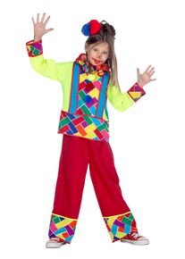 maskworld Costume da clown per bambini dai colori vivaci