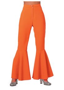 maskworld Disco Flared Pants For Women Orange