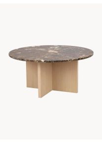 Rowico Home Kulatý konferenční stolek s mramorovou deskou Brooksville Hnědá Ø 90 cm, H 42 cm