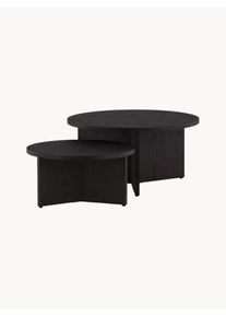 Venture Design Sada 2 konferenčních stolků Saltö Černá Ø 85 cm x V 43 cm