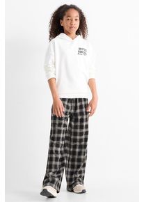 C&Amp;A Plátěné kalhoty-kostkované, Černé, Größe: 164