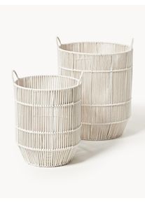 Sada ručně tkaných prádelních košů z lana Gabe, 2 díly Béžová Umělé vlakno Sada s různými velikostmi | Westwing Collection