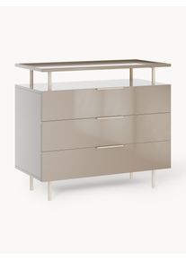 Vysoce lesklá komoda Lennie Šedá Dřevo Š 100 cm, V 90 cm | Westwing Collection