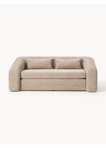 Rozkl&aacute;dac&iacute; pohovka z ply&scaron;ov&eacute;ho boucl&eacute; Eliot, 2m&iacute;stn&aacute; B&eacute;žov&aacute; Ply&scaron;, Boucl&eacute; &Scaron; 180 cm, D 100 cm | Westwing Collection