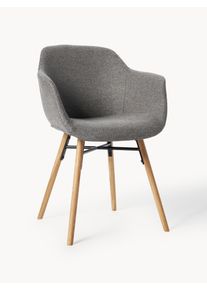 Židle s područkami s &uacute;zk&yacute;m skořepinov&yacute;m sed&aacute;kem Fiji &Scaron;ed&aacute; &Scaron; 61 cm, H 57 cm | Westwing Collection
