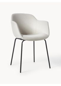 Židle s područkami s &uacute;zk&yacute;m skořepinov&yacute;m sed&aacute;kem Fiji B&iacute;l&aacute; &Scaron; 61 cm, H 57 cm | Westwing Collection