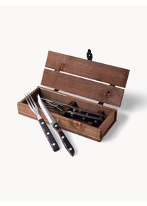 Gense Sada steakových příborů s boxem Old Farmer, různé velikosti sady Hnědá, Stříbrná Nerezová ocel Pro 4 osoby