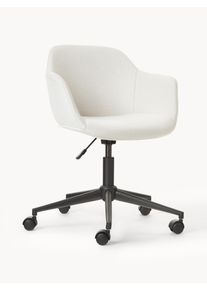 Čalouněn&aacute; kancel&aacute;řsk&aacute; židle s &uacute;zk&yacute;m skořepinov&yacute;m sed&aacute;kem Fiji B&iacute;l&aacute; &Scaron; 66 cm, H 66 cm | Westwing Collection